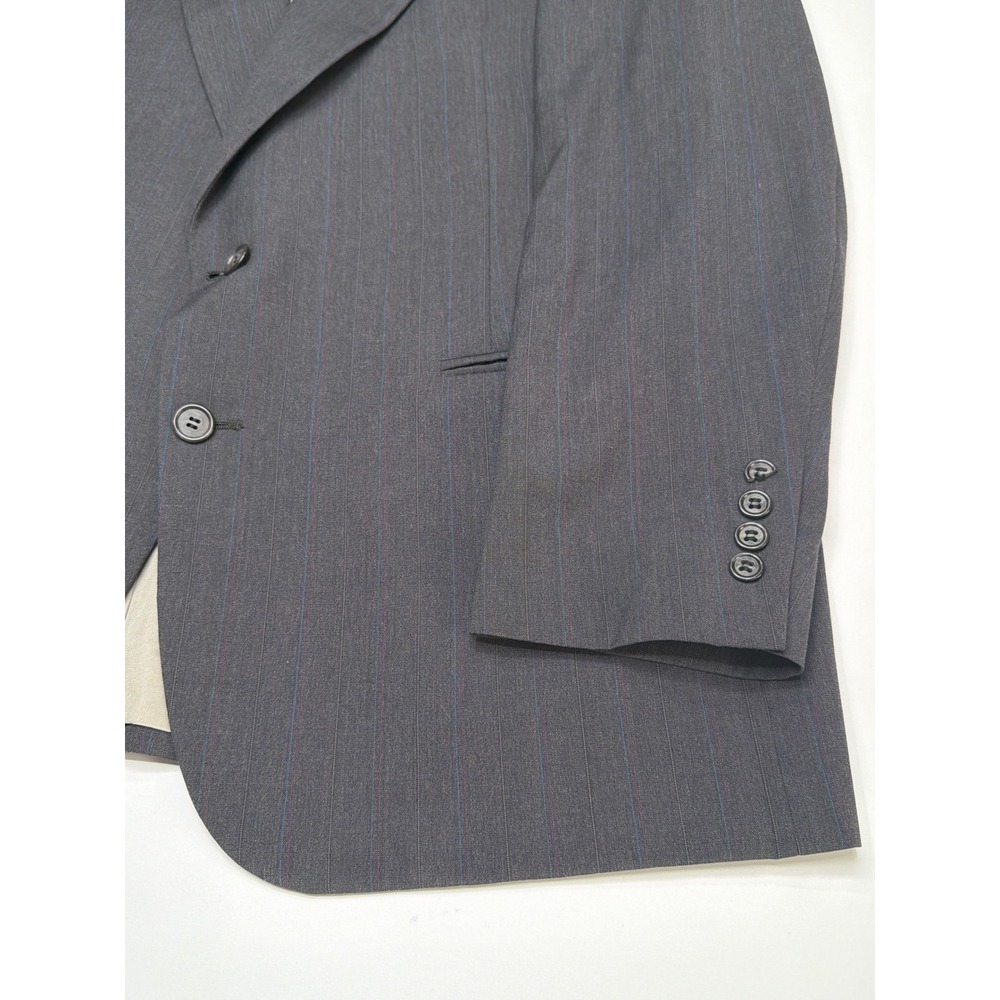 Nino Cerruti Men's Pinstripe Blazer Suit Jacket Charcoal Gray Blue Pinstripe USA - Picture 2 of 11